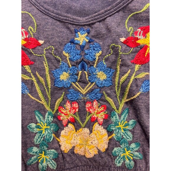 Johnny Was Blue Hi Low Sleeveless Embroidered Floral Dress Small - Picture 4 of 6